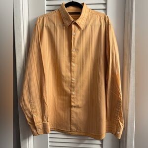 Perry Ellis Men’s XXL 2X Pinstripe Textured Oxford Button Down Shirt Like New!